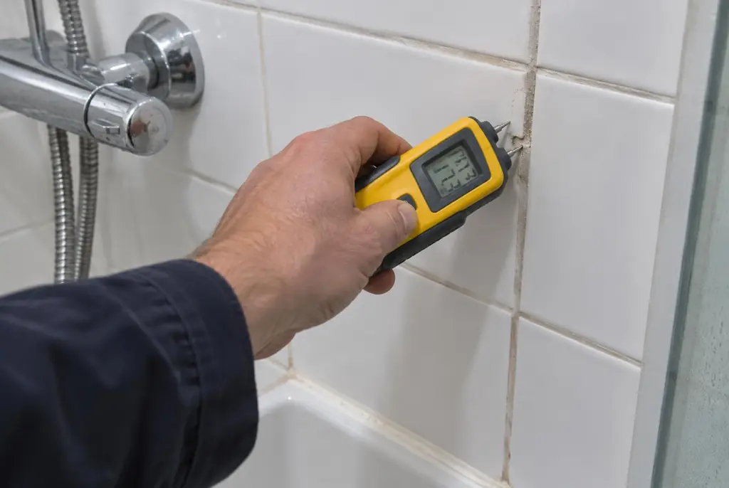 Lekdetectie Utrecht – vochtmeter op badkamertegels bij de douche